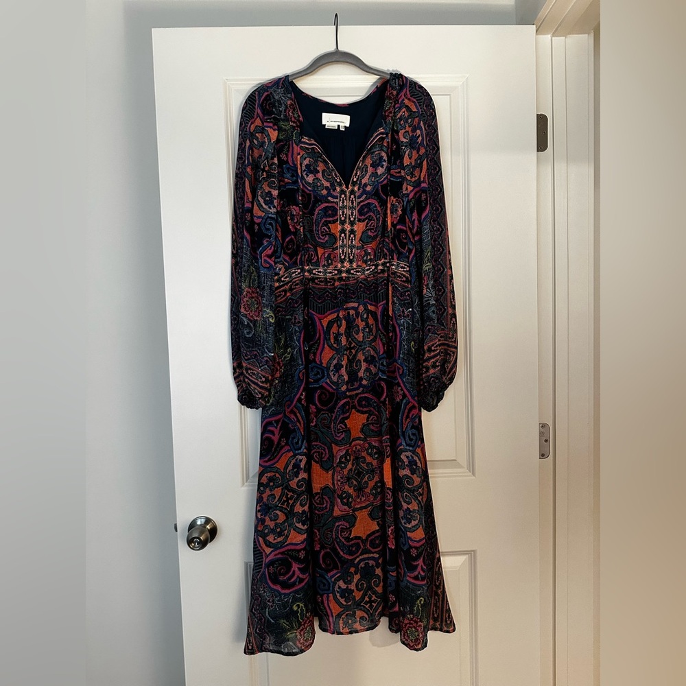 Anthropologie Blue and Pink Resort Wear Sundress 14